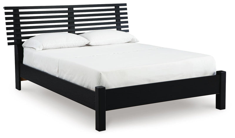 Danziar Black Full Slat Panel Bed - B1013B19