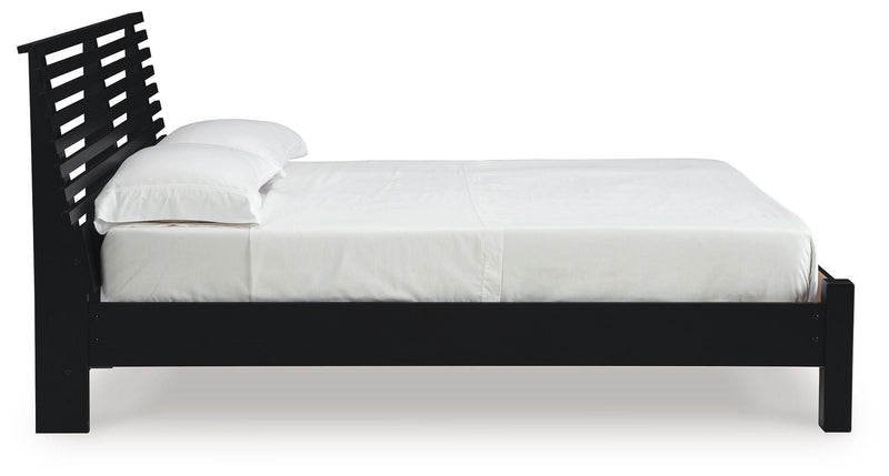 Danziar Black Full Slat Panel Bed - B1013B19