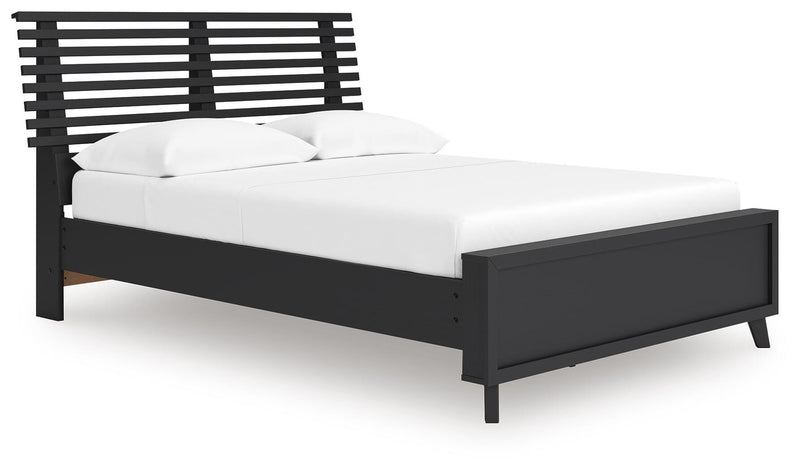 Danziar Black Full Slat Panel Bed - B1013B23