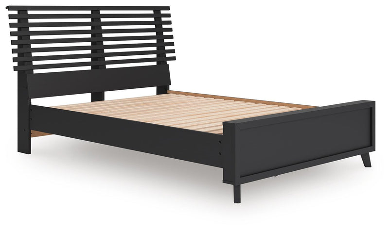 Danziar Black Full Slat Panel Bed - B1013B23