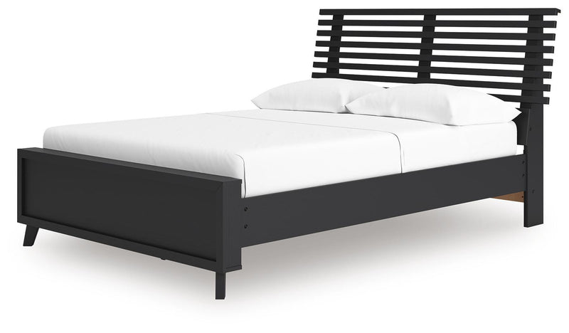 Danziar Black Full Slat Panel Bed - B1013B23