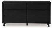 Danziar Black King Panel Bed, Dresser and 2 Nightstands - B1013B14