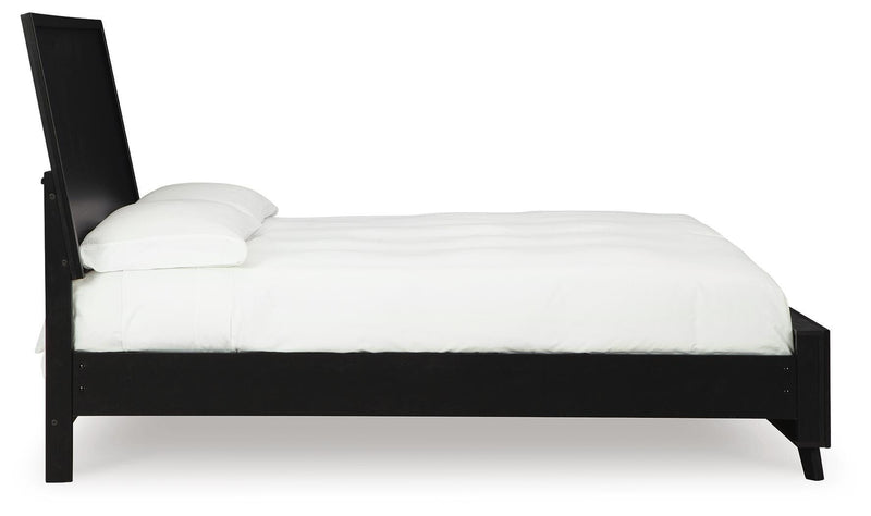 Danziar Black King Panel Bed, Dresser and 2 Nightstands - B1013B14