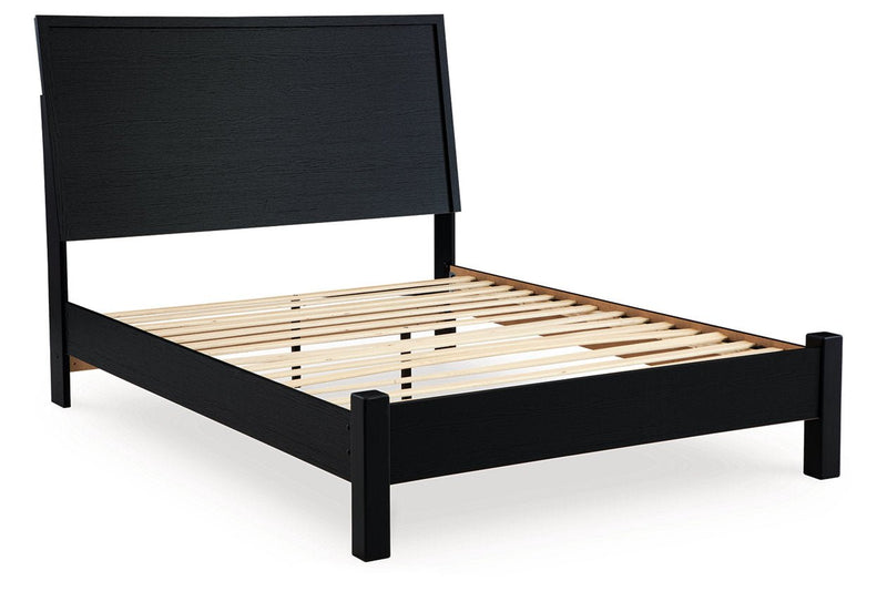 Danziar Black Queen Platform Bed - Gate FurnitureQueen Bed