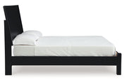 Danziar Black Queen Platform Bed - Gate FurnitureQueen Bed