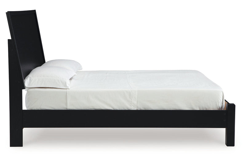 Danziar Black Queen Platform Bed - Gate FurnitureQueen Bed
