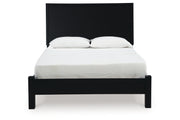 Danziar Black Queen Platform Bed - Gate FurnitureQueen Bed