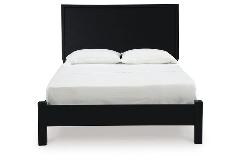Danziar Black Queen Platform Bed - Gate FurnitureQueen Bed