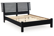 Danziar Black Queen Slat Platform Bed - Gate FurnitureQueen Bed