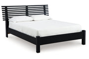 Danziar Black Queen Slat Platform Bed - Gate FurnitureQueen Bed
