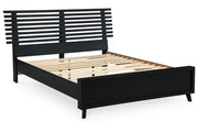 Danziar Black Queen Slat Platform Bed - Gate FurnitureQueen Bed