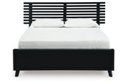 Danziar Black Queen Slat Platform Bed - Gate FurnitureQueen Bed