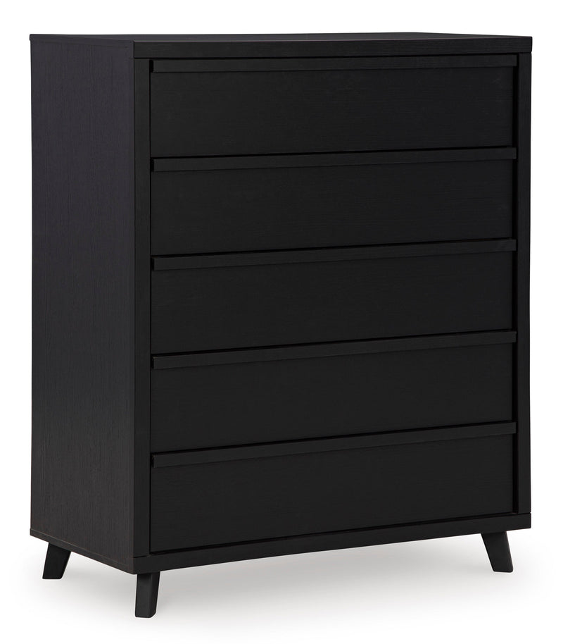 Danziar Black Slat Panel Bedroom Set - Gate FurnitureBedroom Set