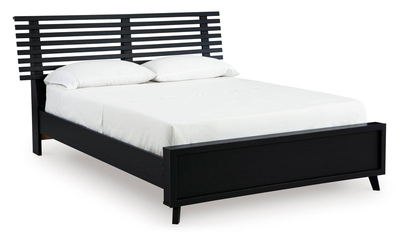 Danziar Black Slat Panel Bedroom Set - Gate FurnitureBedroom Set