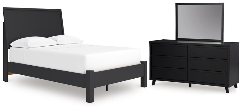 Danziar Full Panel Bed, Dresser and Mirror - B1013B26