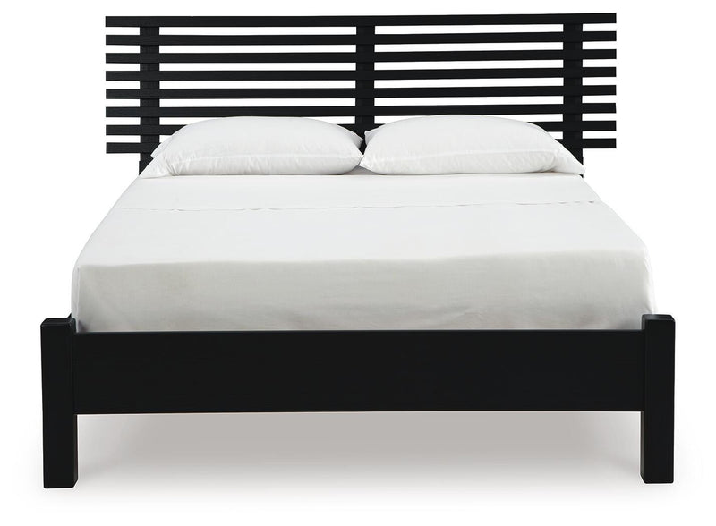 Danziar Full Panel Slat Bed, Dresser and Mirror - B1013B21