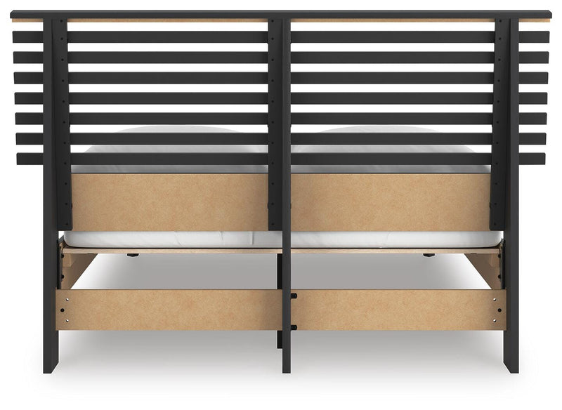Danziar Full Slat Panel Platform Bed, Dresser and Mirror - B1013B24