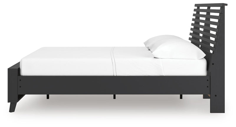 Danziar Full Slat Panel Platform Bed, Dresser and Mirror - B1013B24