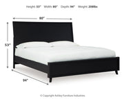 Danziar King Panel Bed, Dresser, Mirror and 2 Nightstands in Black - PKG015914