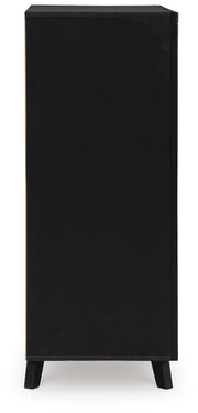 Danziar King Panel Bed, Dresser, Mirror and Chest in Black - PKG015917