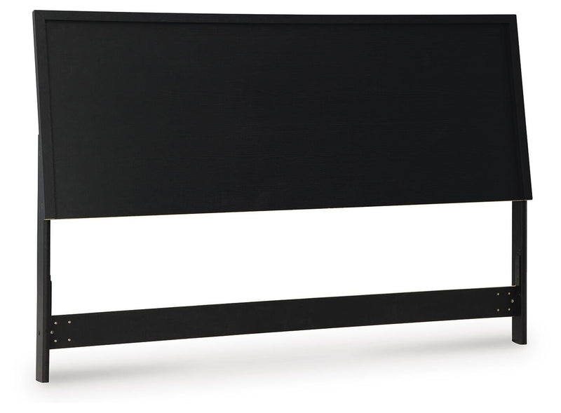 Danziar King Panel Headboard, Dresser and Mirror in Black - PKG016021