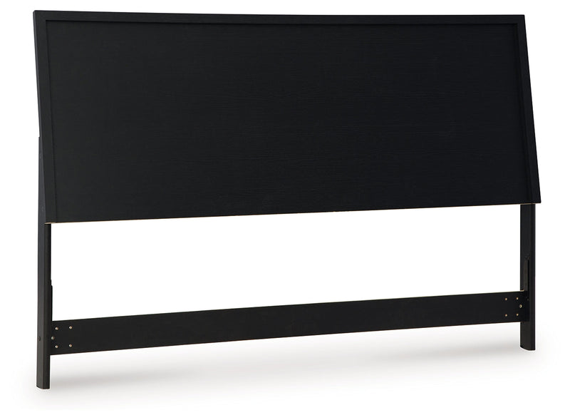 Danziar Queen Panel Headboard with Mirrored Dresser in Black from Ashley - Luna Furniture