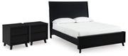 Danziar Queen Panel Platform Bed and 2 Nightstands - B1013B33