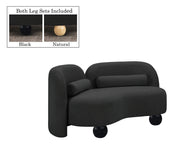 Daphne 64" Boucle Fabric Upholstered Loveseat in Black - 44003Black-L