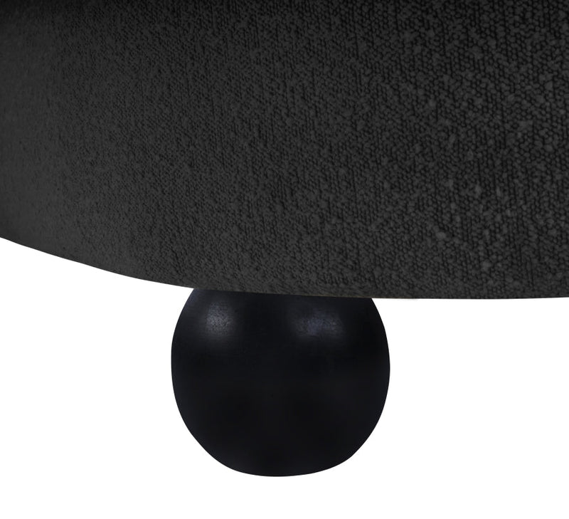 Daphne 64" Boucle Fabric Upholstered Loveseat in Black - 44003Black-L