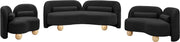 Daphne 64" Boucle Fabric Upholstered Loveseat in Black - 44003Black-L