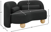 Daphne 64" Boucle Fabric Upholstered Loveseat in Black - 44003Black-L