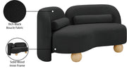 Daphne 64" Boucle Fabric Upholstered Loveseat in Black - 44003Black-L