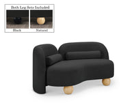 Daphne 64" Boucle Fabric Upholstered Loveseat in Black - 44003Black-L