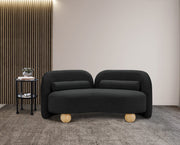 Daphne 64" Boucle Fabric Upholstered Loveseat in Black - 44003Black-L