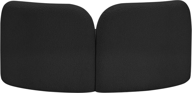 Daphne 64" Boucle Fabric Upholstered Loveseat in Black - 44003Black-L