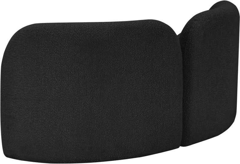 Daphne 64" Boucle Fabric Upholstered Loveseat in Black - 44003Black-L