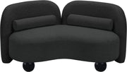 Daphne 64" Boucle Fabric Upholstered Loveseat in Black - 44003Black-L