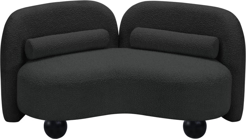 Daphne 64" Boucle Fabric Upholstered Loveseat in Black - 44003Black-L