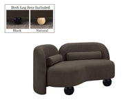 Daphne 64" Boucle Fabric Upholstered Loveseat in Brown - 44003Brown-L