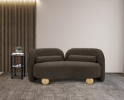 Daphne 64" Boucle Fabric Upholstered Loveseat in Brown - 44003Brown-L