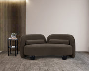 Daphne 64" Boucle Fabric Upholstered Loveseat in Brown - 44003Brown-L