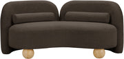 Daphne 64" Boucle Fabric Upholstered Loveseat in Brown - 44003Brown-L