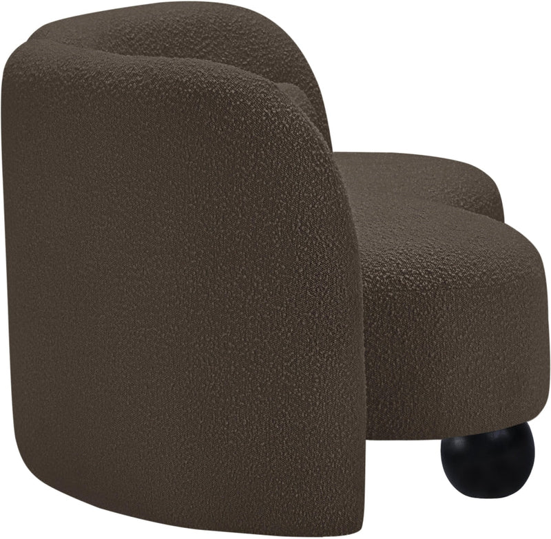 Daphne 64" Boucle Fabric Upholstered Loveseat in Brown - 44003Brown-L