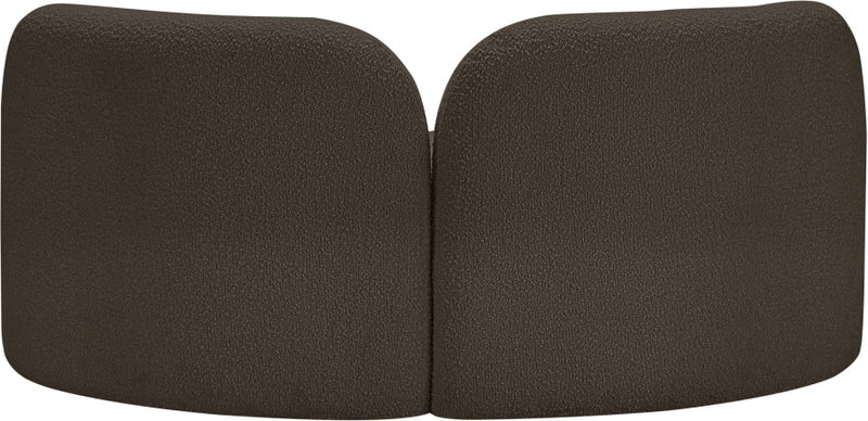 Daphne 64" Boucle Fabric Upholstered Loveseat in Brown - 44003Brown-L