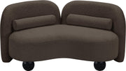 Daphne 64" Boucle Fabric Upholstered Loveseat in Brown - 44003Brown-L