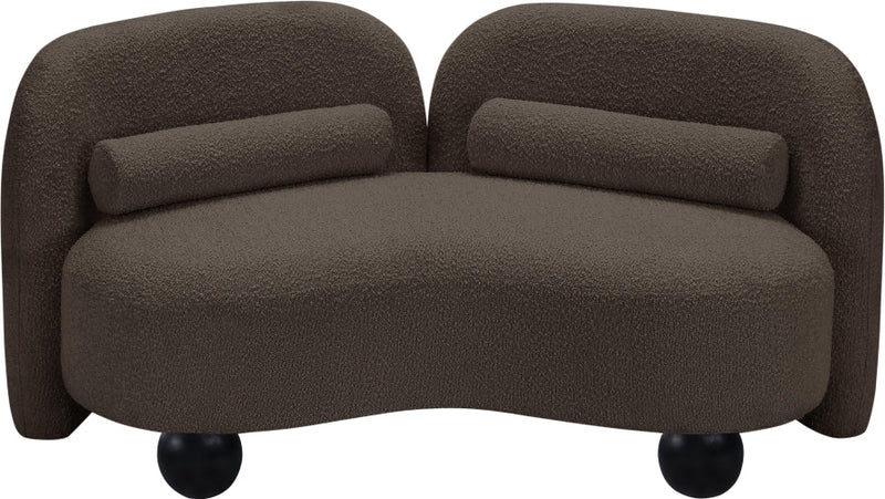 Daphne 64" Boucle Fabric Upholstered Loveseat in Brown - 44003Brown-L