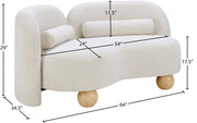 Daphne 64" Boucle Fabric Upholstered Loveseat in Cream - 44003Cream-L