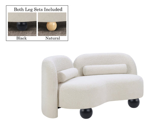 Daphne 64" Boucle Fabric Upholstered Loveseat in Cream - 44003Cream-L