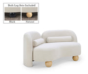 Daphne 64" Boucle Fabric Upholstered Loveseat in Cream - 44003Cream-L