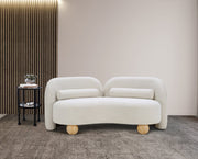 Daphne 64" Boucle Fabric Upholstered Loveseat in Cream - 44003Cream-L